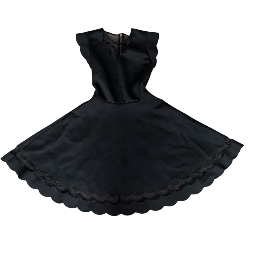 TED BAKER Sharlot Paneled Scallop Dress Black Size 0 (fits XS–S) - Picture 9 of 15